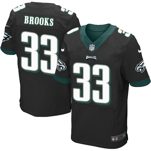 Men's Elite Ron Brooks Nike Jersey Black Alternate - #33 NFL Philadelphia Eagles